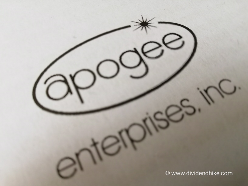 Apogee has now raised its dividend 7 consecutive years © dividendhike.com