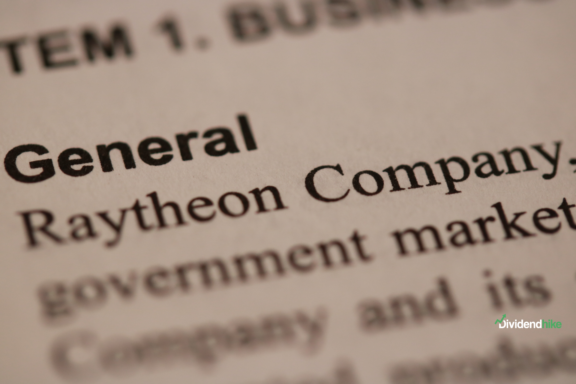 Raytheon had raised its dividend 15 consecutive years prior to the merger with United Technologies © dividendhike.com