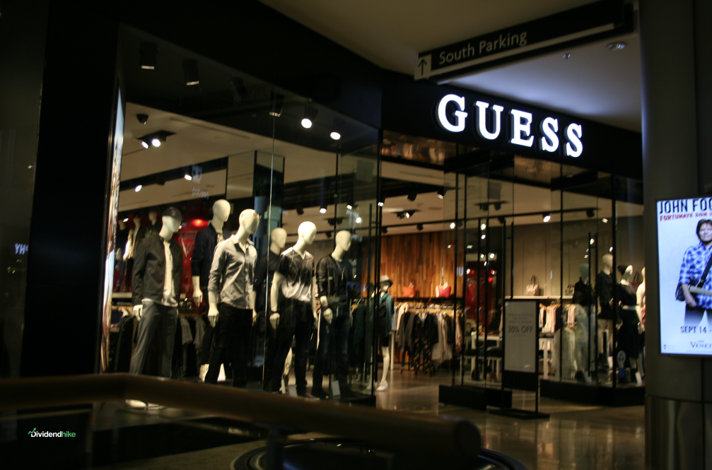 Guess? has paid a dividend since 2007 © image dividendhike.com