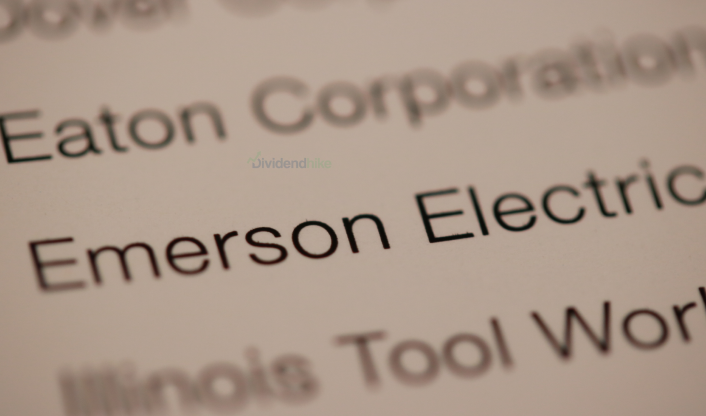 Emerson has raised its dividend 64 consecutive years © DIVIDENDHIKE.COM